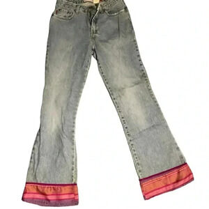 Vintage Hydraulic Sari Flare Bellbottom Mid Rise Jeans Sz 9/10
